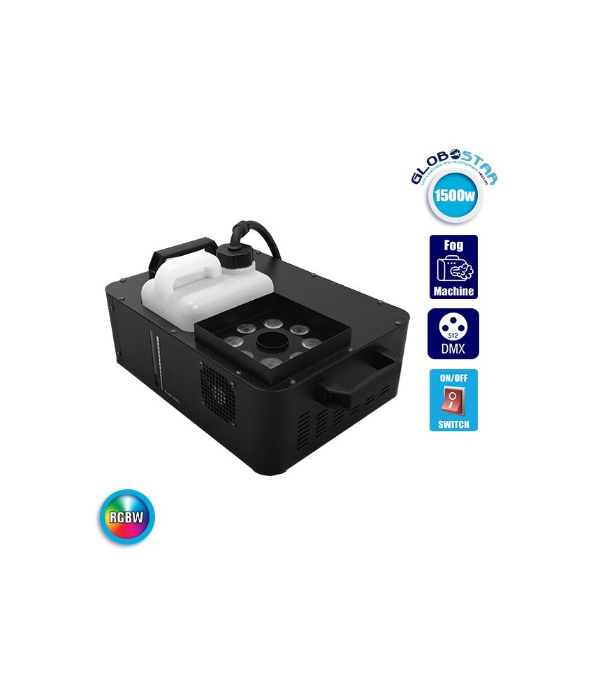 Επαγγελματική Μηχανή Καπνού DMX512 με CREE LED 1500W 230V 2.5L RGBW με Ασύρματο Χειριστήριο GloboStar 51144